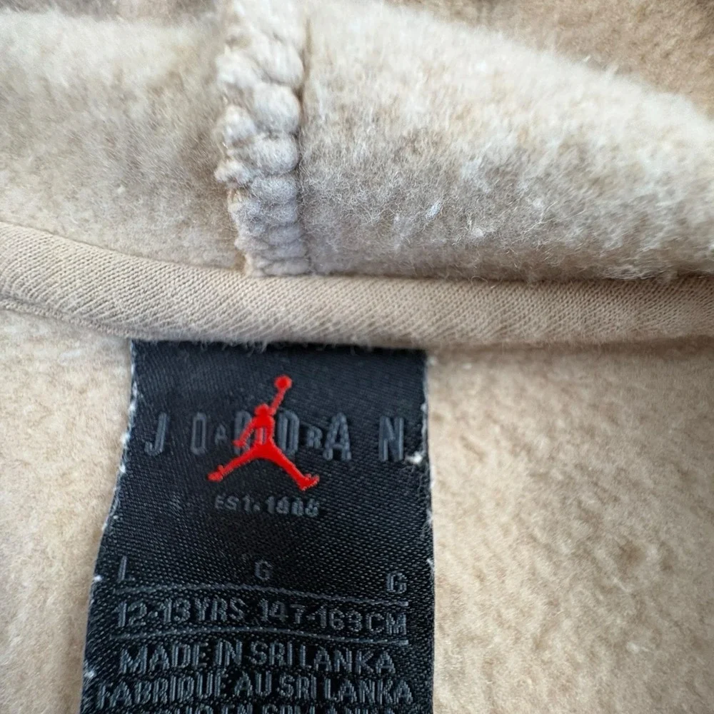 Nike Air Jordan‎ Hoodie Youth Large Beige Pullover Sweatshirt
